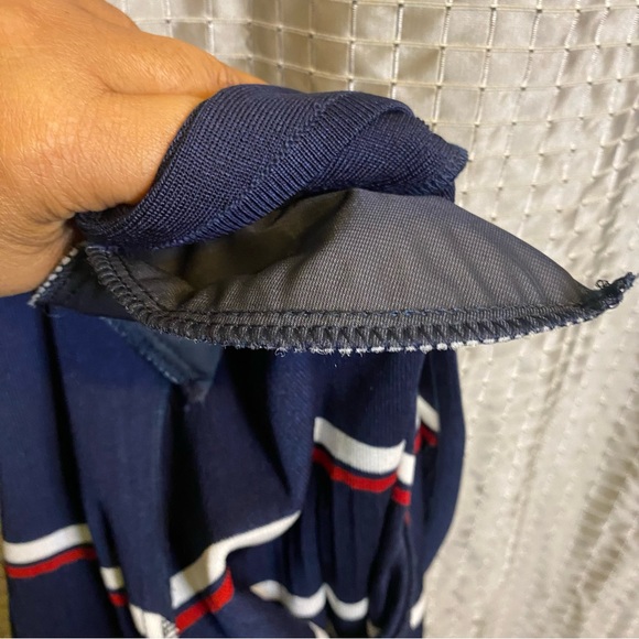 Marie St. Monet Striped Navy Blue/White/Red Cardigan XL - Picture 4 of 7